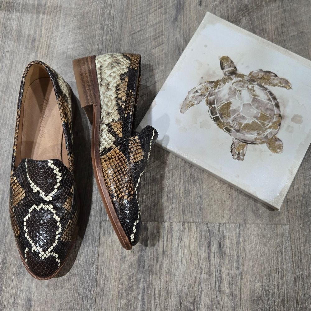 🐢 Madewell Frances Loafer Snake Embossed Leather Size 5.5 Excellent Condition